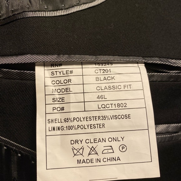 NWT Creative Black Suit Jacket Sport Coat Blazer 46L - Picture 8 of 11